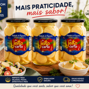 Kit 3 Palmito Pupunha Rodela 550g - 300g Peso Drenado (Cada)