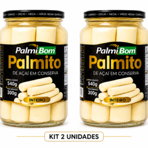 Kit 2 Palmito Açaí Inteiro 540g cada