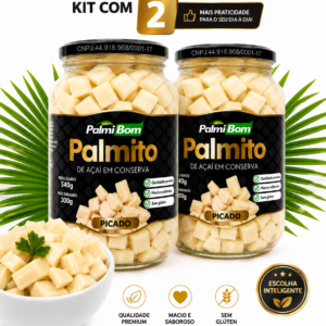 Kit 2 Palmito Açaí Picado 540g - 300g Drenado