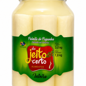 Palmito Pupunha Inteiro 3kg — 1,8kg Drenado