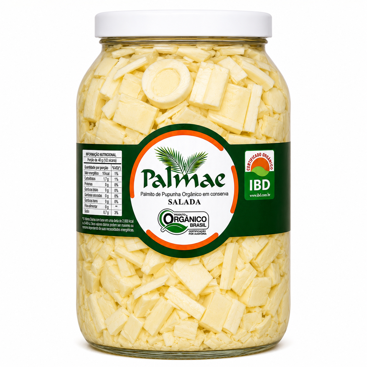 Palmito Pupunha Orgânico Salada 3kg - 1,8kg Drenado - Imagem 2