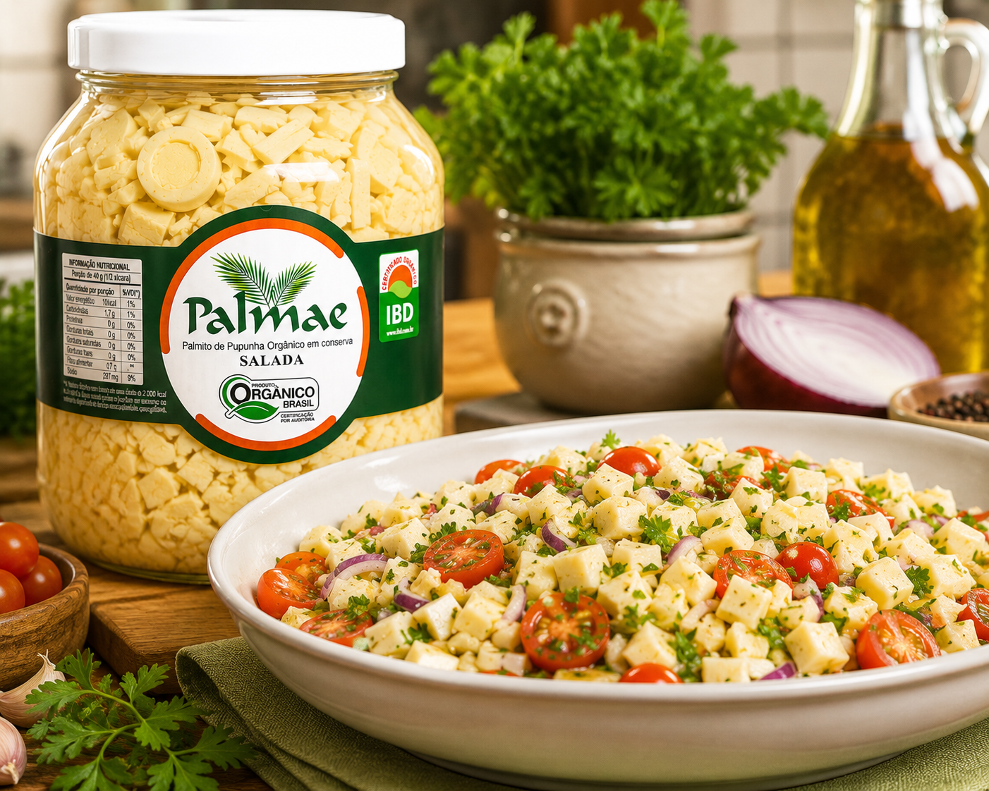 Palmito Pupunha Orgânico Salada 3kg - 1,8kg Drenado - Imagem 6