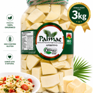 Palmito Pupunha Orgânico Aperitivo 3kg - 1,8kg Drenado