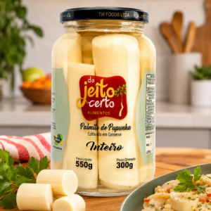 Palmito Pupunha Inteiro 550g - 300g Peso Drenado
