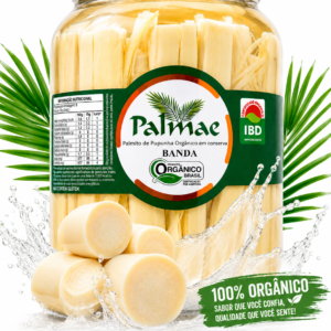 Palmito Pupunha Orgânico Banda 3kg - 1,8kg Drenado