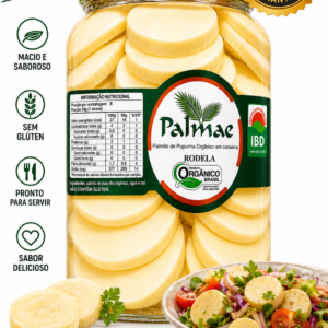 Palmito Pupunha Orgânico Rodela 3kg - 1,8kg Drenado