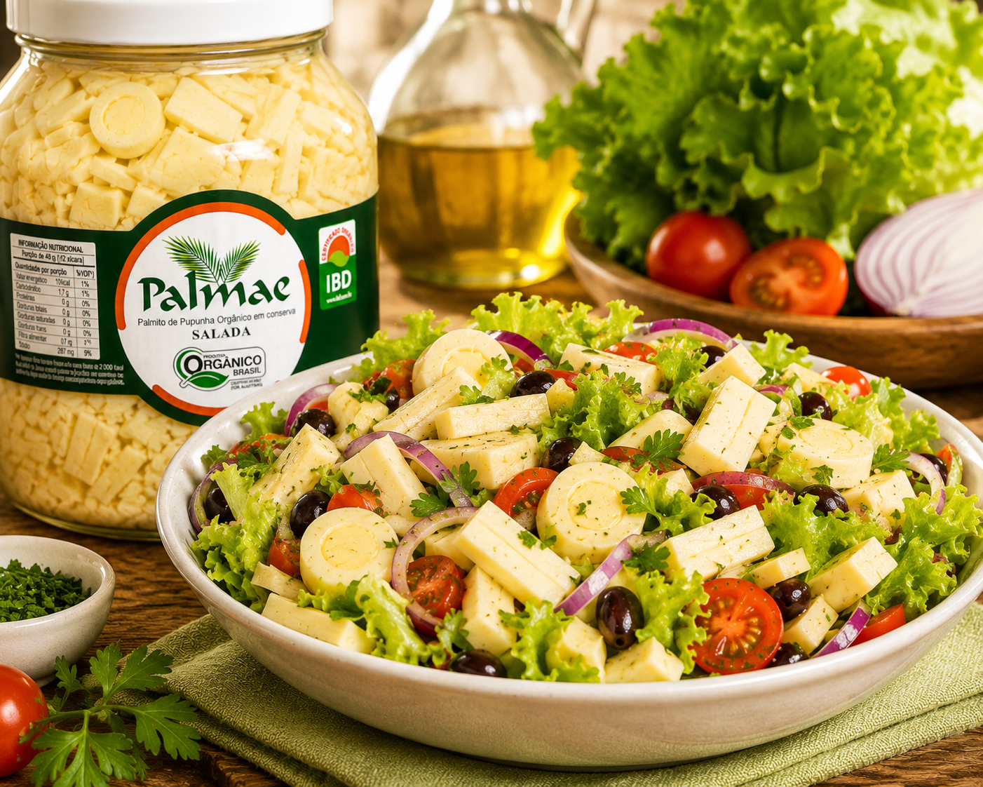 Palmito Pupunha Orgânico Salada 3kg - 1,8kg Drenado - Imagem 4