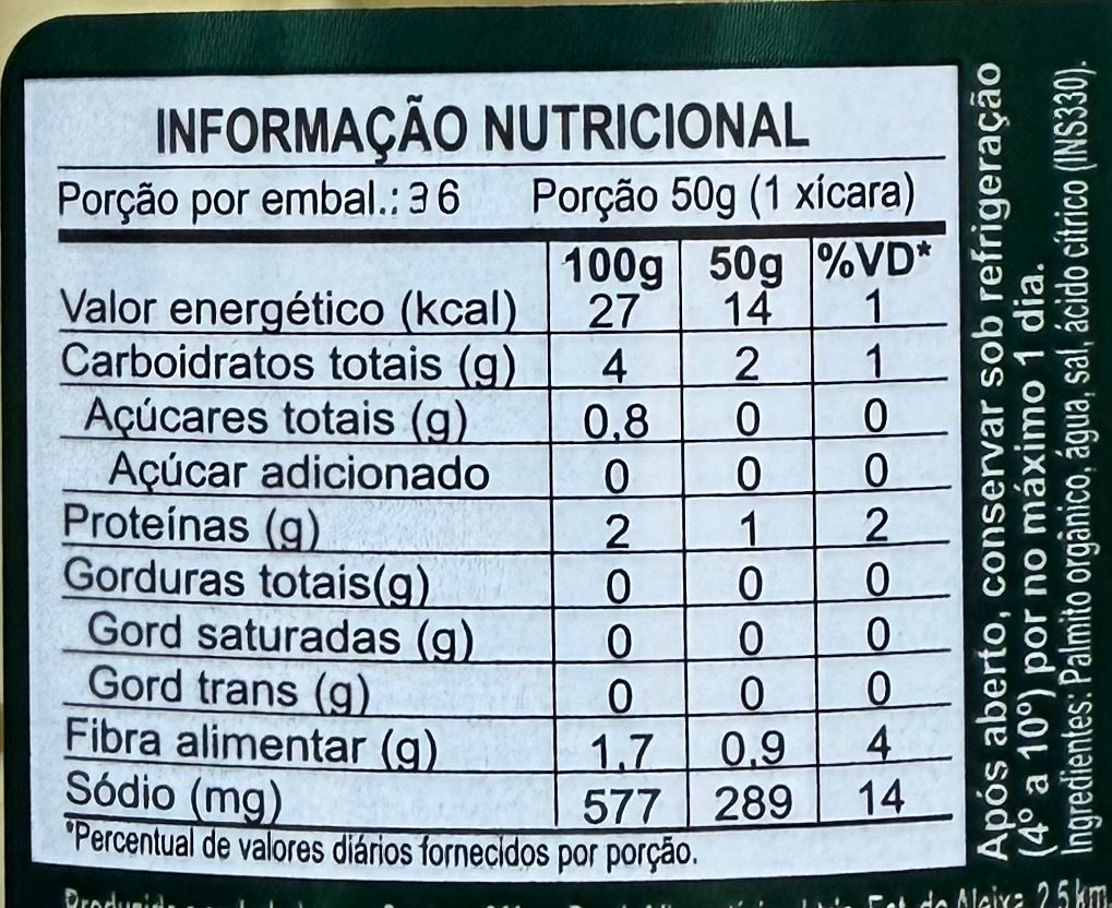 Palmito Pupunha Orgânico Salada 3kg - 1,8kg Drenado - Imagem 7