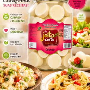 Palmito Pupunha Coração 3kg - 1,8kg Drenado